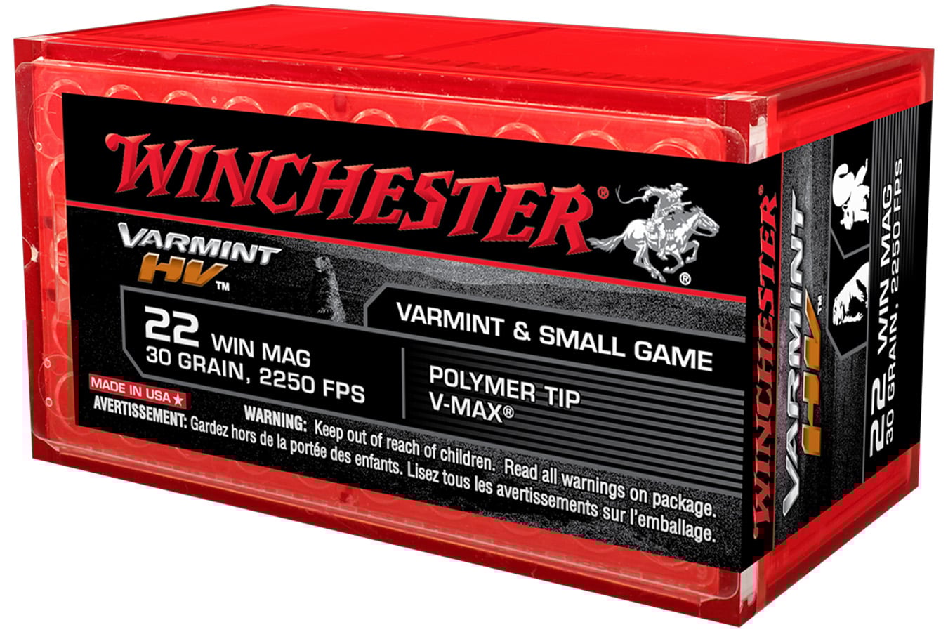 Winchester 22 WMR 30 gr Power Tip V-Max Varmint HV 50/Box